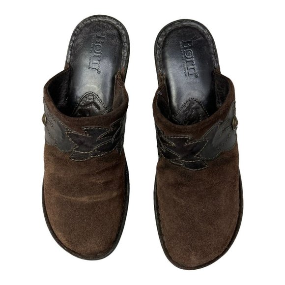 Born B64623 Pittina Summerborn Together Brown Suede Mules Clogs shoes Women's 6 - Picture 3 of 10